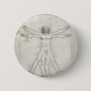 Chapa Redonda De 5 Cm Vitruista de Leonardo da Vinci