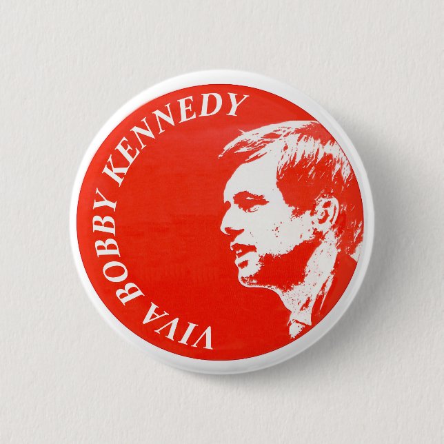 Chapa Redonda De 5 Cm Viva Bobby Kennedy (Anverso)
