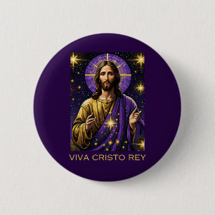 Chapa Redonda De 5 Cm Viva Cristo Rey Cristo Jesucristo Rey