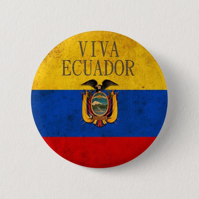 Chapa Redonda De 5 Cm Viva Ecuador (Anverso)