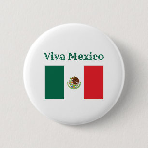 Chapa Redonda De 5 Cm Viva la bandera de México