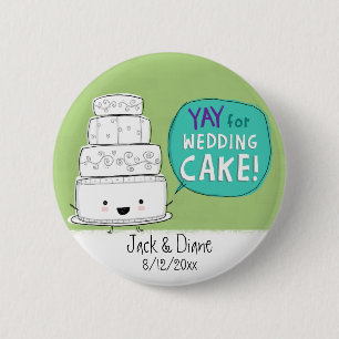 Chapa Redonda De 5 Cm ¡Viva la tarta de boda! Personalizable