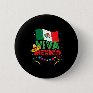 Chapa Redonda De 5 Cm Viva México niños bandera mexicana cinco de mayo