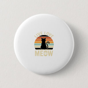 Chapa Redonda De 5 Cm Vive Ama Gatito Diseño Antiguo de Atardecer_1