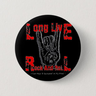Chapa Redonda De 5 Cm Vive de largo el rock-and-roll (el negro)
