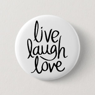 Chapa Redonda De 5 Cm Vive Ríe Ama – Tipografía Inspiradora Clásica