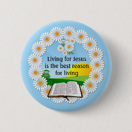 Chapa Redonda De 5 Cm Vivir para Jesús