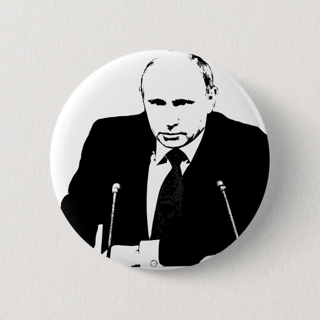CHAPA REDONDA DE 5 CM VLADIMIR PUTIN PIN BACK BADGE (Anverso)