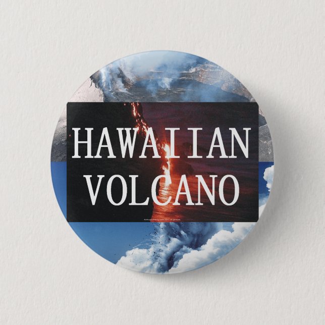 Chapa Redonda De 5 Cm Volcán de ABH Hawaii (Anverso)