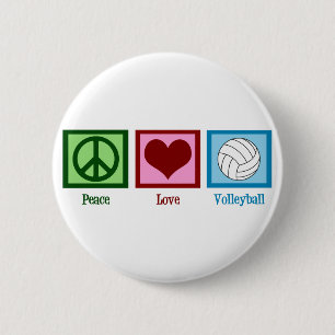 Chapa Redonda De 5 Cm Voleibol de amor por la paz