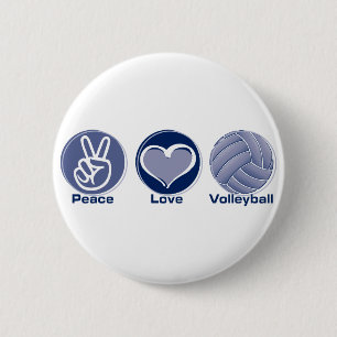 Chapa Redonda De 5 Cm Voleibol del amor de la paz