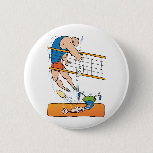 Chapa Redonda De 5 Cm Voleibol divertido (Anverso)