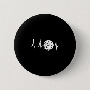 Chapa Redonda De 5 Cm Voleibol Heartbeat Cute Diversión