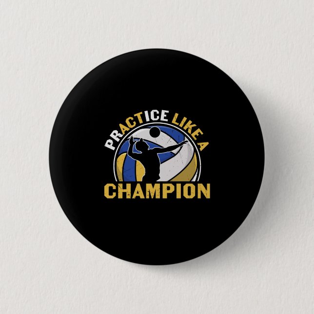 Chapa Redonda De 5 Cm Voleibol | Práctica Como Campeón (Anverso)