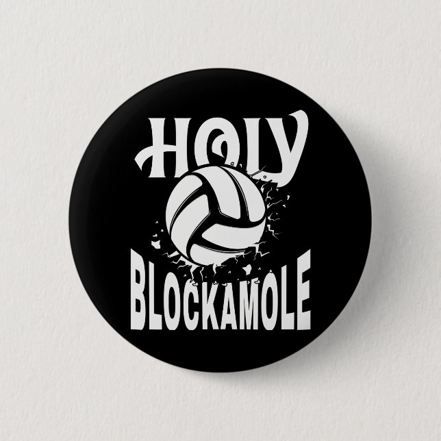 Chapa Redonda De 5 Cm Voleibol Santo Blockamole (Anverso)
