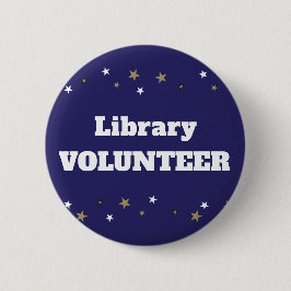 Chapa Redonda De 5 Cm Voluntario de biblioteca con identificación de est