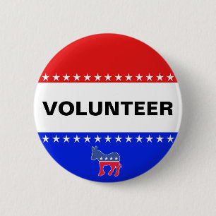 Chapa Redonda De 5 Cm Voluntario Democratic