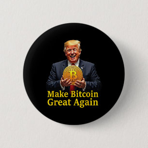 Chapa Redonda De 5 Cm Volver a hacer grande el bitcoin Trump Bitcoin Cry