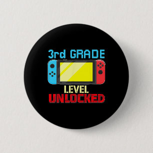Chapa Redonda De 5 Cm Volver a la escuela Video Gamer 3er grado Desbloqu