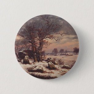 Chapa Redonda De 5 Cm Vordingborg en Invierno por J.C. Dahl Arte Fino