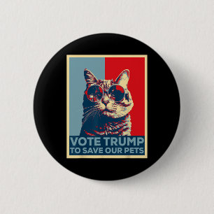 Chapa Redonda De 5 Cm Vota a Trump para salvar a nuestras mascotas 2025 