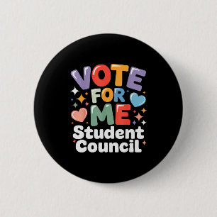 Chapa Redonda De 5 Cm Vota por mí ambiente del consejo estudiantil elecc