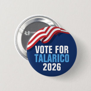 Chapa Redonda De 5 Cm Vota por Talarico al Senado Bandera Americana
