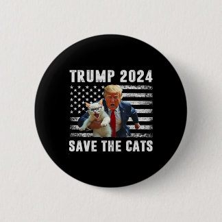Chapa Redonda De 5 Cm Vota Trump 2025 Divertido Salva A Los Gatos 