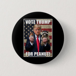 Chapa Redonda De 5 Cm Vota Trump Justicia Para Fred Peanut La Ardilla Me
