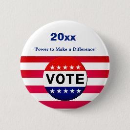 Chapa Redonda De 5 Cm Votación - Campaña - Poder