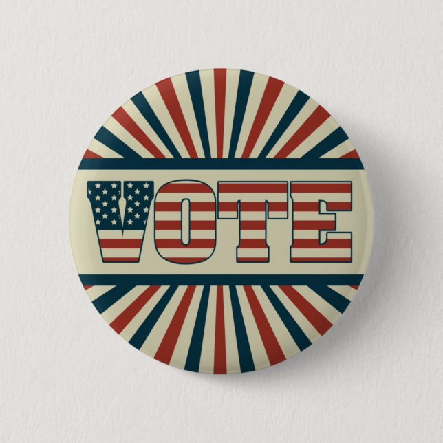 Chapa Redonda De 5 Cm Votación retro, todos los engranajes (Anverso)