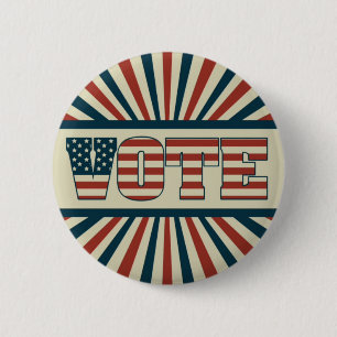 Chapa Redonda De 5 Cm Votación retro, todos los engranajes