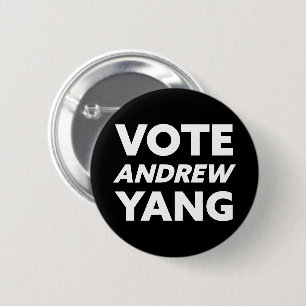 Chapa Redonda De 5 Cm Votar a Andrew Yang alcalde de Nueva York negro