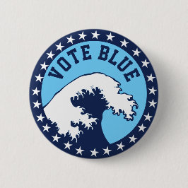Chapa Redonda De 5 Cm VOTAR AZUL Ola Azul Democrática Política