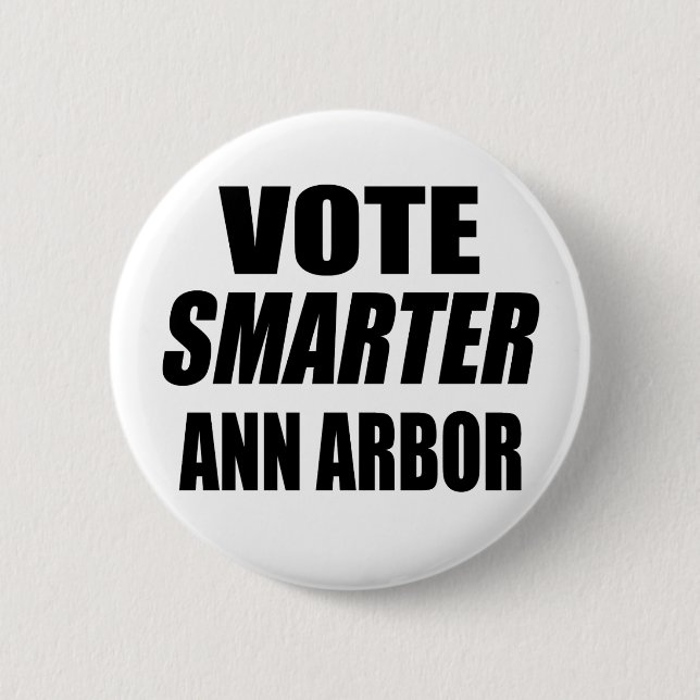 CHAPA REDONDA DE 5 CM VOTAR MÁS INTELIGENTE ANN ARBOR (Anverso)