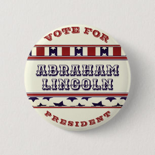 Chapa Redonda De 5 Cm Votar por Abraham Lincoln como presidente