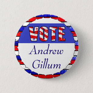 Chapa Redonda De 5 Cm Votar por las elecciones de Andrew Gillum