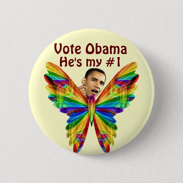 Chapa Redonda De 5 Cm Votar por Obama_ (Anverso)