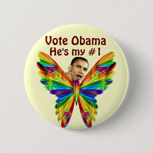 Chapa Redonda De 5 Cm Votar por Obama_