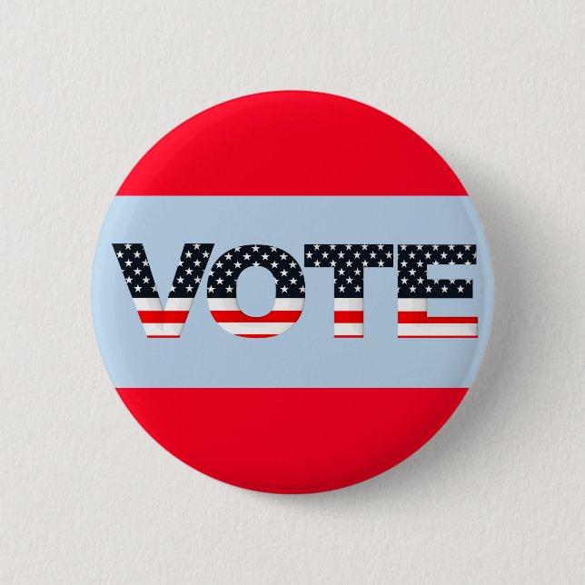 Chapa Redonda De 5 Cm VOTAR rojo, blanco, azul (Anverso)