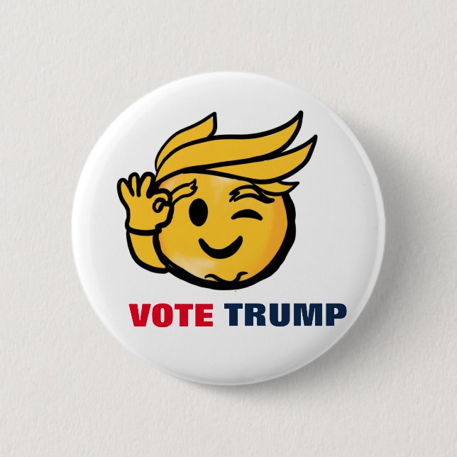 CHAPA REDONDA DE 5 CM VOTAR TRUMP (Anverso)