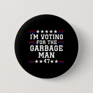 Chapa Redonda De 5 Cm Votaré Por El Basurero - Basura Para Trump