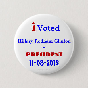 Chapa Redonda De 5 Cm voté a Hillary Rodham por el presidente Clinton