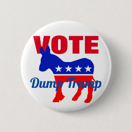 Chapa Redonda De 5 Cm VOTE: burro patriótico, estrellas, Trump descargad