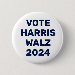 Chapa Redonda De 5 Cm Vote Harris Walz 2024