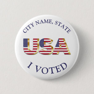 Chapa Redonda De 5 Cm Voté por las elecciones de los Estados Unidos de O