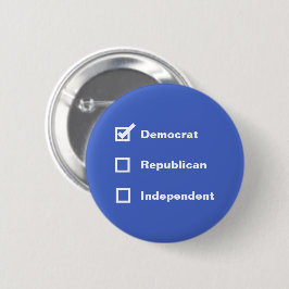 Chapa Redonda De 5 Cm Voter Democrat Republican Independent Check Mark