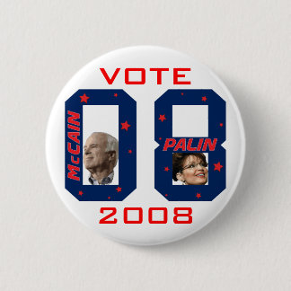 Chapa Redonda De 5 Cm VOTO 2008 de McCain Palin