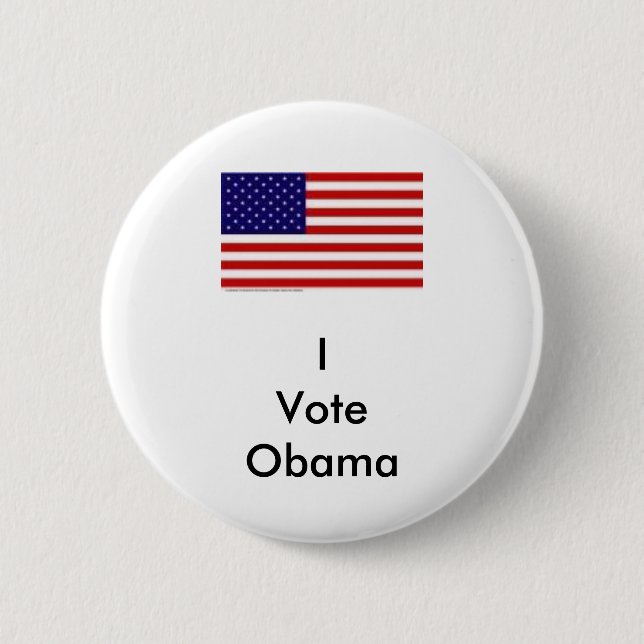 Chapa Redonda De 5 Cm Voto a Obama (Anverso)