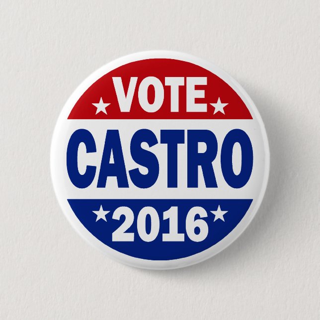 Chapa Redonda De 5 Cm Voto Castro 2016 (Anverso)
